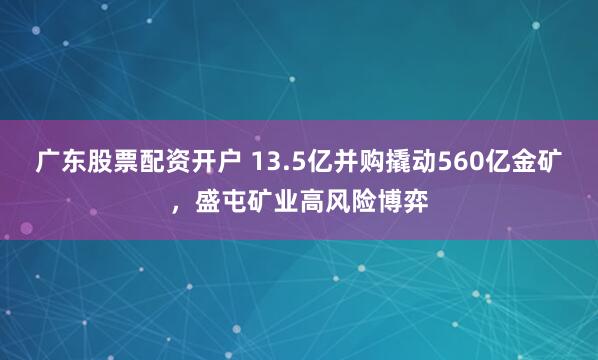 广东股票配资开户 13.5亿并购撬动560亿金矿，盛屯矿业高风险博弈