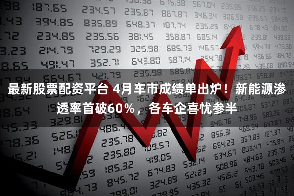 最新股票配资平台 4月车市成绩单出炉！新能源渗透率首破60％，各车企喜忧参半